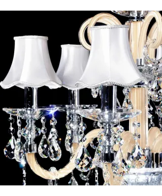 KLASYCZNY ŻYRANDOL KRYSZTAŁOWY SREBRNY DENICA W6