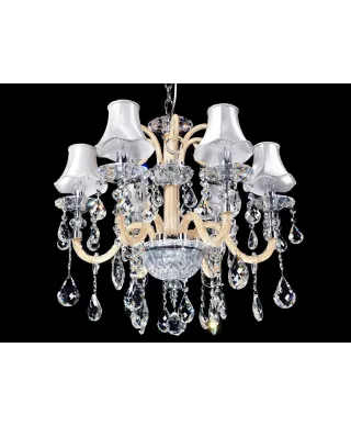 KLASYCZNY ŻYRANDOL KRYSZTAŁOWY SREBRNY DENICA W6