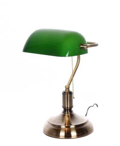 KLASYCZNA LAMPA BANKIERSKA BIURKOWA ZIELONA BANKER CLASSIC