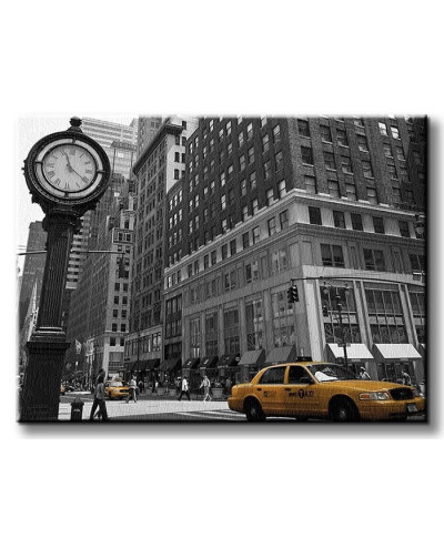 Zegar na Avenue, New York BW - Obraz na płótnie