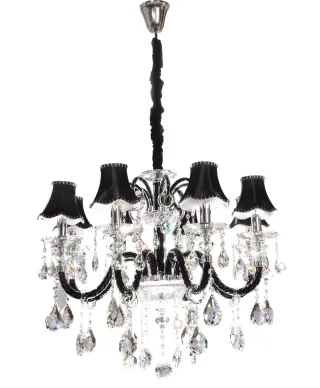KLASYCZNY ŻYRANDOL KRYSZTAŁOWY CZARNY DENICA W8