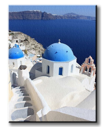 Kościoły na Santorini, Cyklady, Grecja - Obraz na płótnie