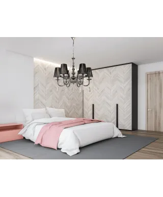 KLASYCZNY ŻYRANDOL KRYSZTAŁOWY CZARNY FABIONE W6