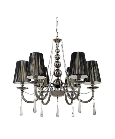 KLASYCZNY ŻYRANDOL KRYSZTAŁOWY CZARNY FABIONE W6