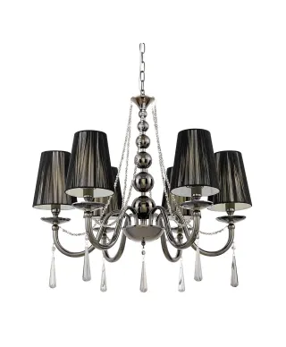 KLASYCZNY ŻYRANDOL KRYSZTAŁOWY CZARNY FABIONE W6