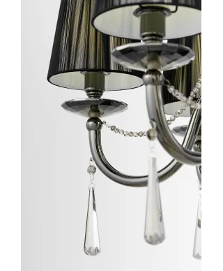 KLASYCZNY ŻYRANDOL KRYSZTAŁOWY CZARNY FABIONE W6