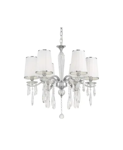 KLASYCZNY ŻYRANDOL KRYSZTAŁOWY BIAŁY ALESSIA W6