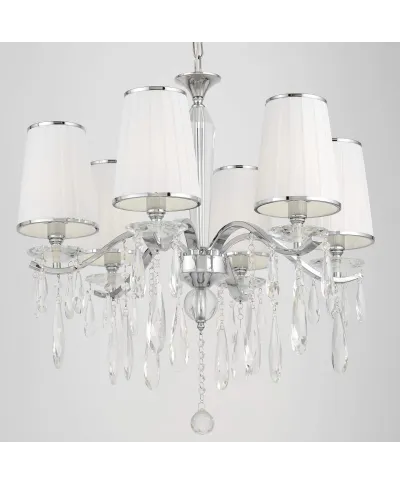 KLASYCZNY ŻYRANDOL KRYSZTAŁOWY BIAŁY ALESSIA W6