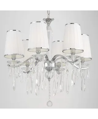 KLASYCZNY ŻYRANDOL KRYSZTAŁOWY BIAŁY ALESSIA W6