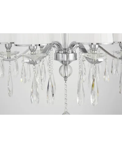 KLASYCZNY ŻYRANDOL KRYSZTAŁOWY BIAŁY ALESSIA W6