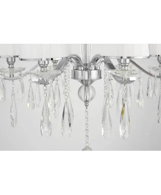 KLASYCZNY ŻYRANDOL KRYSZTAŁOWY BIAŁY ALESSIA W6
