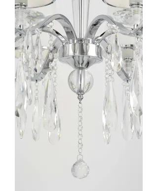 KLASYCZNY ŻYRANDOL KRYSZTAŁOWY BIAŁY ALESSIA W6