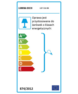 LAMPA STOJĄCA PODŁOGOWA CZARNA PRIZZE