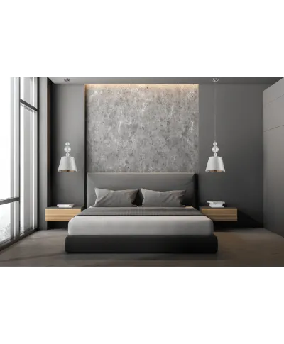 NOWOCZESNA LAMPA WISZĄCA SREBRNA MURANEO