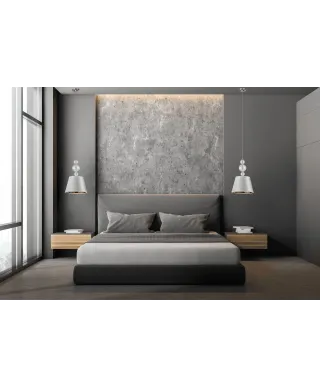 NOWOCZESNA LAMPA WISZĄCA SREBRNA MURANEO