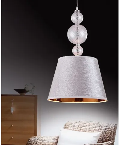 NOWOCZESNA LAMPA WISZĄCA SREBRNA MURANEO