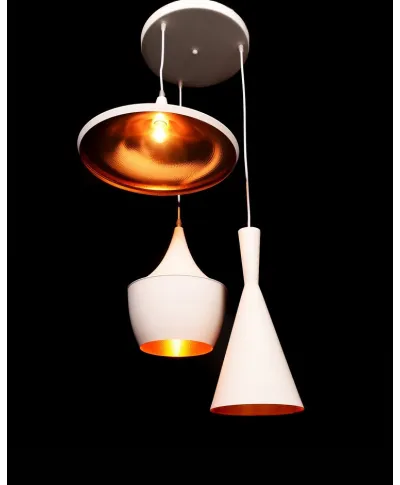 POTRÓJNA LAMPA WISZĄCA LOFT BIAŁA FOGGI W3