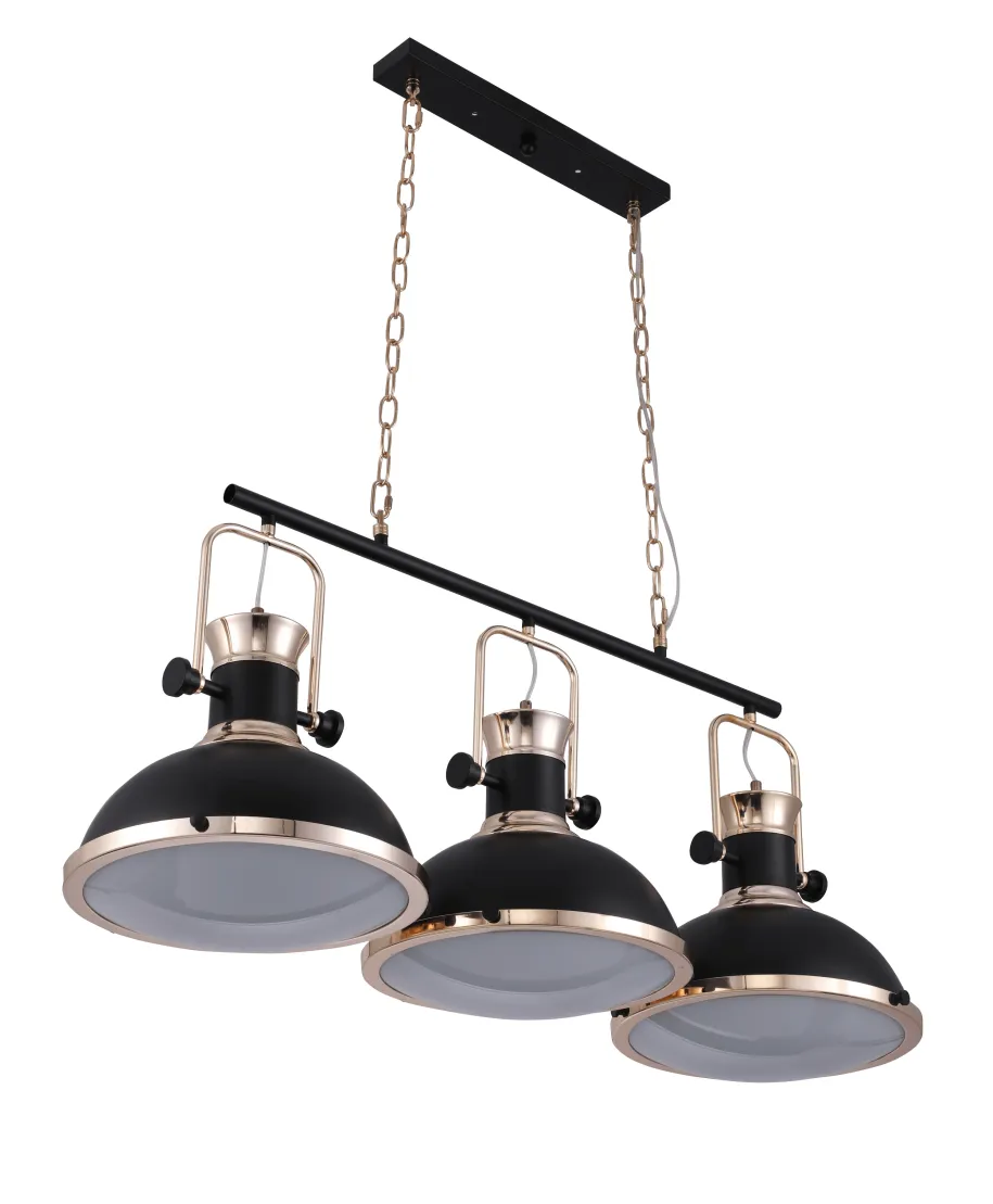 LAMPA WISZĄCA POTRÓJNA LOFT CZARNA BATORE W3