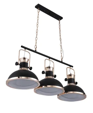 LAMPA WISZĄCA POTRÓJNA LOFT CZARNA BATORE W3