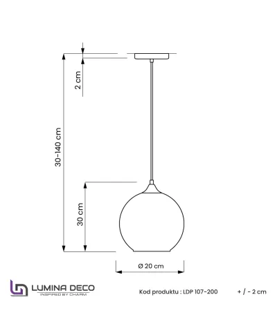 NOWOCZESNA LAMPA WISZĄCA ZŁOTA LOBOS D20