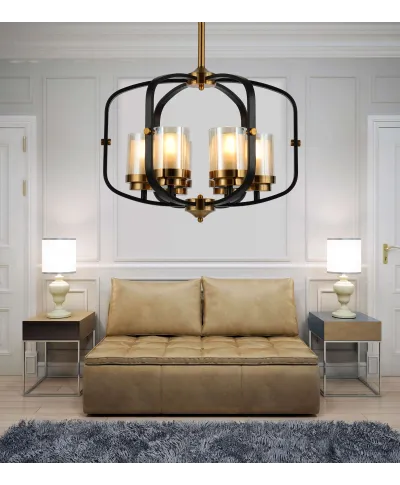 LAMPA WISZĄCA LOFT CZARNO-MOSIĘŻNA BONTON W6