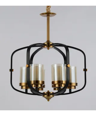 LAMPA WISZĄCA LOFT CZARNO-MOSIĘŻNA BONTON W6