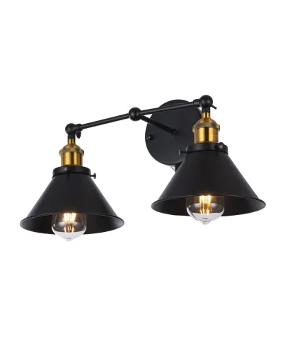 LAMPA ŚCIENNA KINKIET LOFTOWY CZARNY GUBI DUO