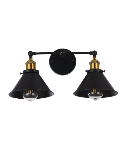 LAMPA ŚCIENNA KINKIET LOFTOWY CZARNY GUBI DUO
