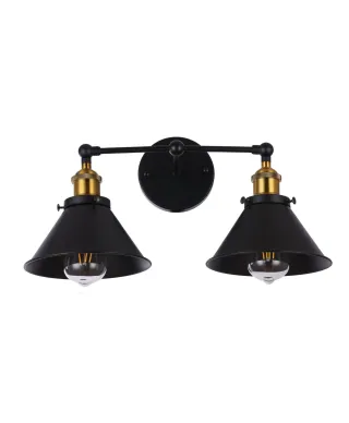 LAMPA ŚCIENNA KINKIET LOFTOWY CZARNY GUBI DUO