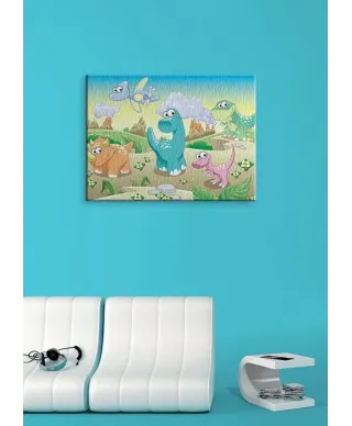 Obraz dla dziecka - Dino, dinuś, dinozaury - 60x80 cm