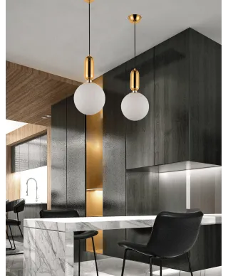 NOWOCZESNA LAMPA WISZĄCA ZŁOTA ORITO D20