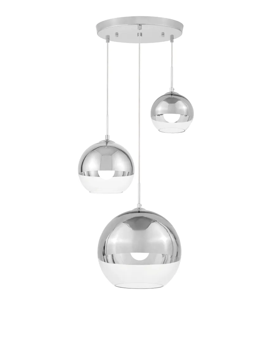 NOWOCZESNA LAMPA WISZĄCA CHROMOWANA VERONI TRIO