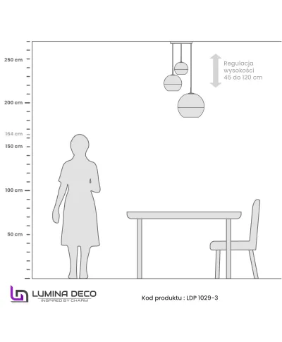 NOWOCZESNA LAMPA WISZĄCA CHROMOWANA VERONI TRIO