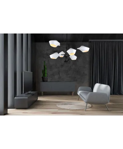 NOWOCZESNA LAMPA WISZĄCA BIAŁA ROMINA W6