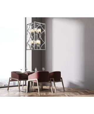 LAMPA WISZĄCA LOFT CHROMOWANA QUADRATO DUO