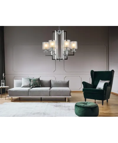 NOWOCZESNA LAMPA WISZĄCA CHROMOWANA MANHATTAN