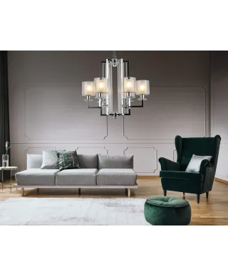 NOWOCZESNA LAMPA WISZĄCA CHROMOWANA MANHATTAN