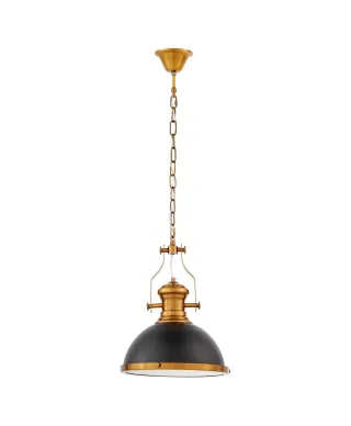 LAMPA WISZĄCA INDUSTRIALNA LOFT CZARNO-MOSIĘŻNA ETTORE