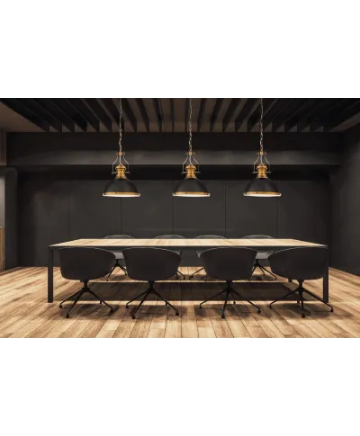 LAMPA WISZĄCA INDUSTRIALNA LOFT CZARNO-MOSIĘŻNA ETTORE