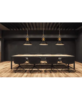 LAMPA WISZĄCA INDUSTRIALNA LOFT CZARNO-MOSIĘŻNA ETTORE