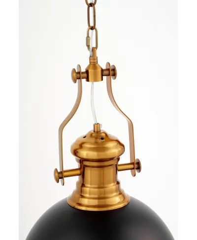 LAMPA WISZĄCA INDUSTRIALNA LOFT CZARNO-MOSIĘŻNA ETTORE