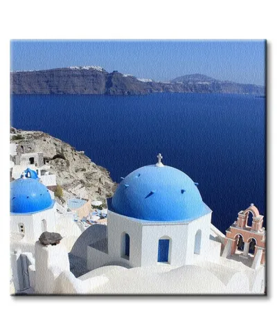 Kościoły na Santorini, Cyklady, Grecja - Obraz na płótnie