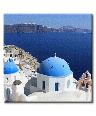 Kościoły na Santorini, Cyklady, Grecja - Obraz na płótnie