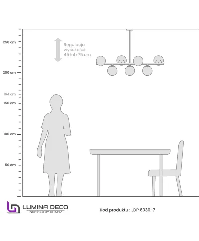 NOWOCZESNA LAMPA WISZĄCA MOSIĘŻNA FREDICA W7