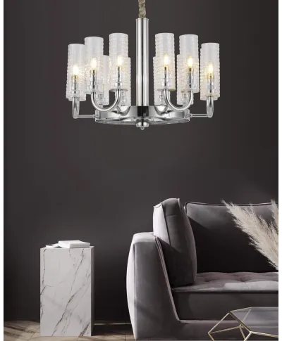 NOWOCZESNY CHROMOWANY ŻYRANDOL DONATTI W12