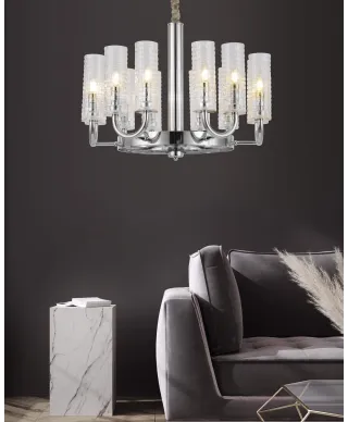 NOWOCZESNY CHROMOWANY ŻYRANDOL DONATTI W12