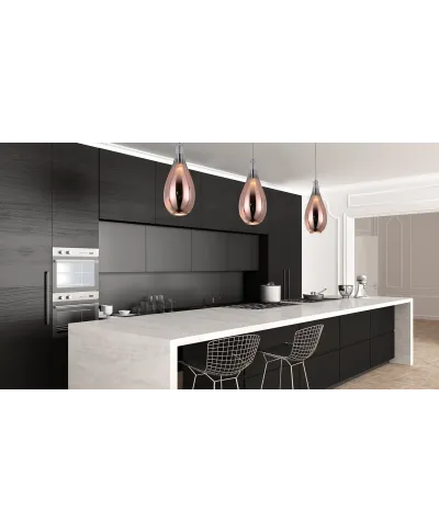 NOWOCZESNA LAMPA WISZĄCA SZKLANA RÓŻOWO-ZŁOTA LAURIS