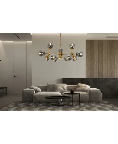 NOWOCZESNA LAMPA WISZĄCA MOSIĘŻNA ZODIAK W12