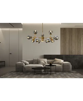 NOWOCZESNA LAMPA WISZĄCA MOSIĘŻNA ZODIAK W12