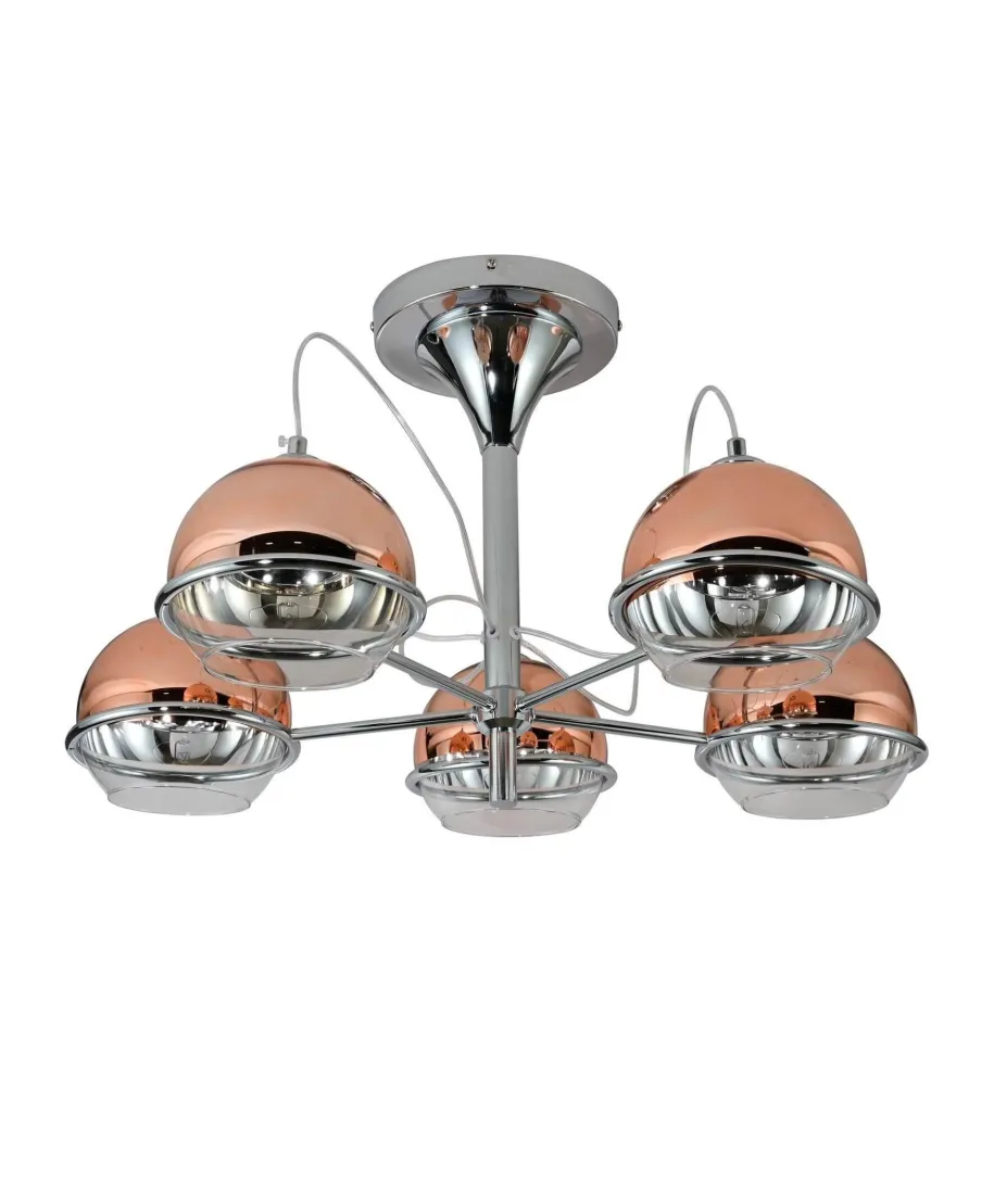 NOWOCZESNA LAMPA SUFITOWA PLAFON RÓŻOWO-ZŁOTY VERONI W5